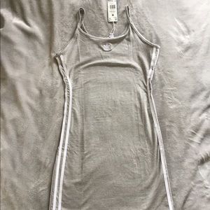 NWT adidas 3 stripe grey dress